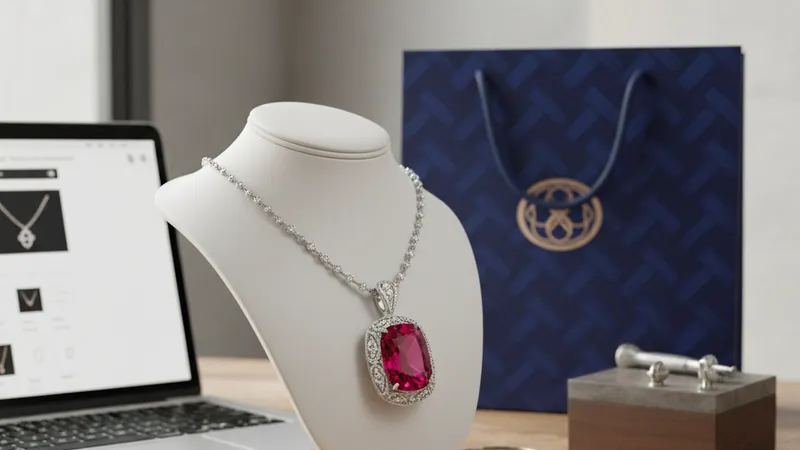 Pendentif rubis : grande enseigne, vente en ligne ou maison avec atelier ?